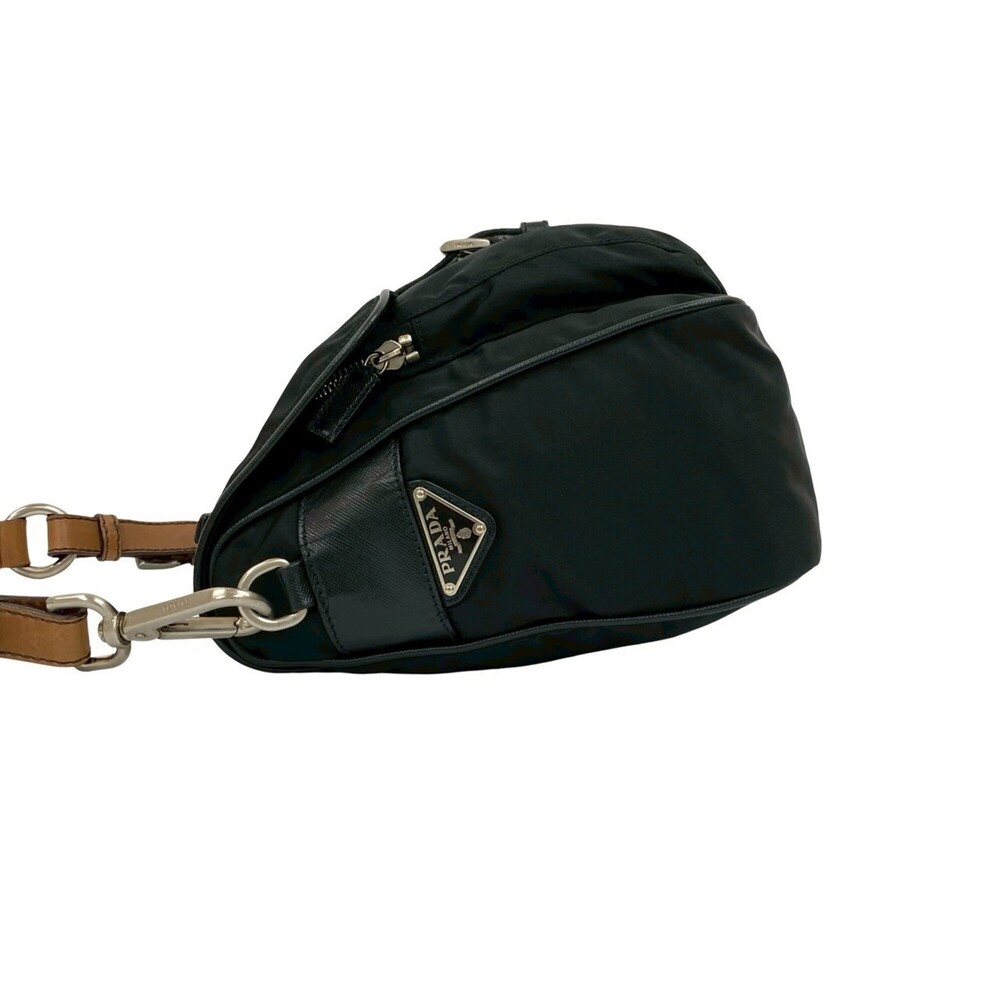 PRADA Black Leather Saffiano Shoulder Bag - Picture 5 of 10